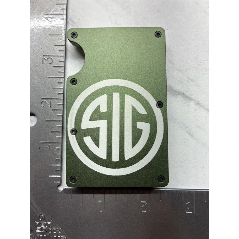 Metal Slim Sig Saur SIG Logo RFID Blocking Wallet
